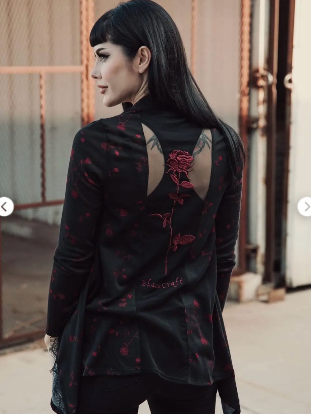 NWT Blackcraft Cult Black Sheer Cardigan Mesh Rose Embroidery Medium Gothic Emo - Picture 1 of 14